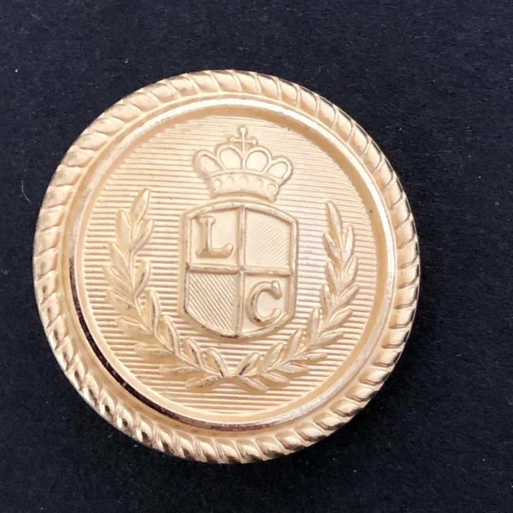 Vintage Military Uniform Carved Buttons, Gold Tone Lot of 9 Excellent